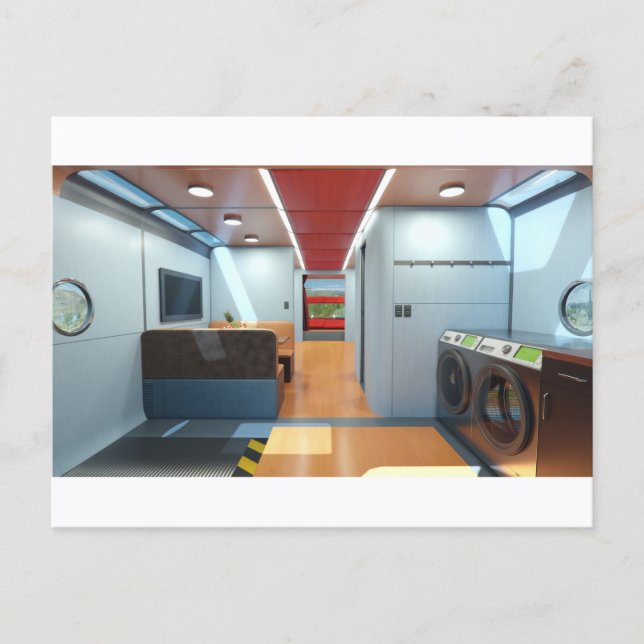 Postal Cuartlos vivos interiores 3D de RocketLodge - Post (Anverso)
