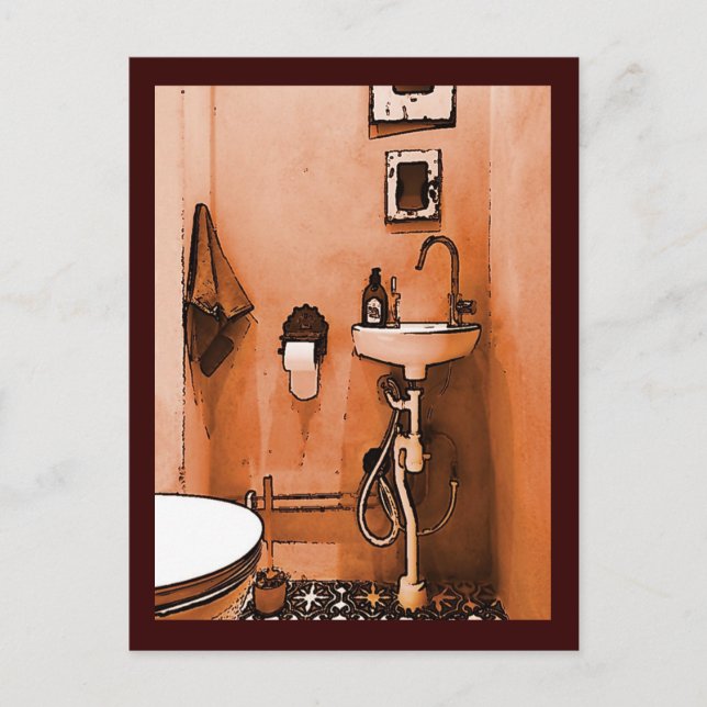 Postal Cuarto de baño Funky Peachy (Anverso)