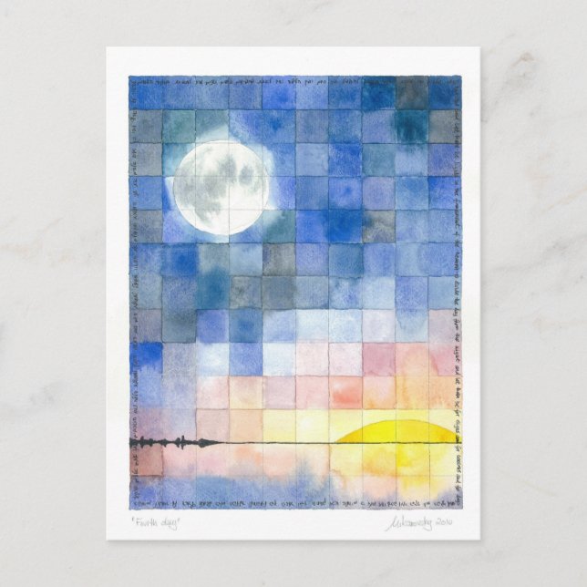 Postal Cuarto día (7 días de creación) Postcard (Anverso)