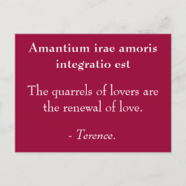 Postal Cuartos de amantes - Cita de Terence
