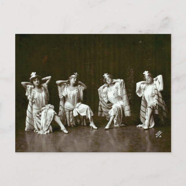 Postal Cuatro antiguos bailarines de Vaudeville golpean l (Anverso)