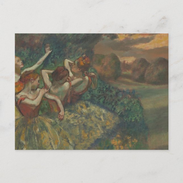 Postal Cuatro bailarinas de Edgar Degas, Bella Artes de b (Anverso)