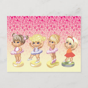 Postal Cuatro balerinas en tutus