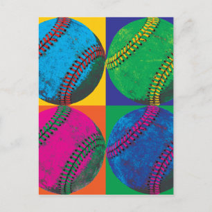 Postal Cuatro Baseballs en diferentes colores