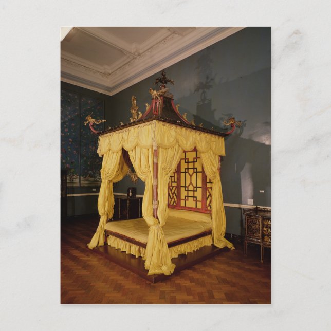 Postal Cuatro camas Posters, de estilo chino, años 50 (Anverso)