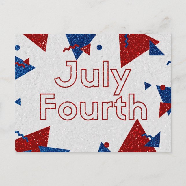 Postal Cuatro de Julio Brillante (Anverso)