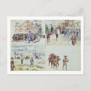 Postal Cuatro escenas de la Guerra de los Boers, de un cu