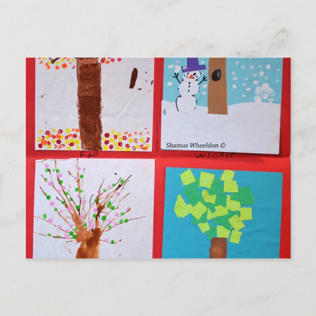 Postal Cuatro estaciones (Anverso)