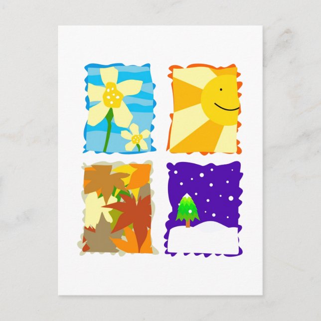 Postal Cuatro estaciones (Anverso)