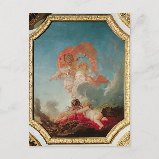 Postal Cuatro estaciones en el Salle du Conseil - verano (Anverso)