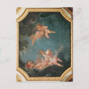 Postal Cuatro estaciones en la Salle del Conseil - Invier