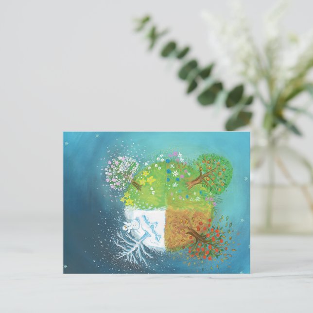 Postal Cuatro estaciones en la Tierra (Anverso de pie)