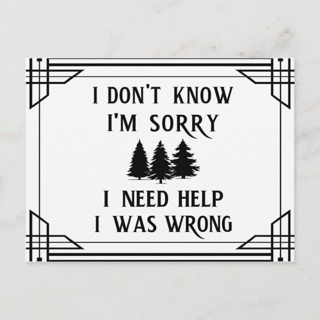 Postal Cuatro frases que llevan a la sabiduría (Anverso)