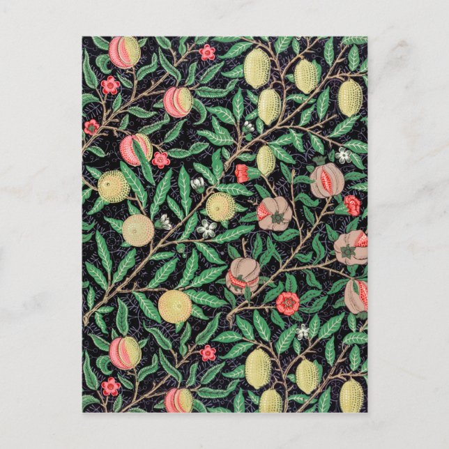 Postal Cuatro frutas, William Morris (Anverso)