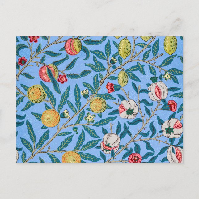 Postal Cuatro Frutas, William Morris (Anverso)