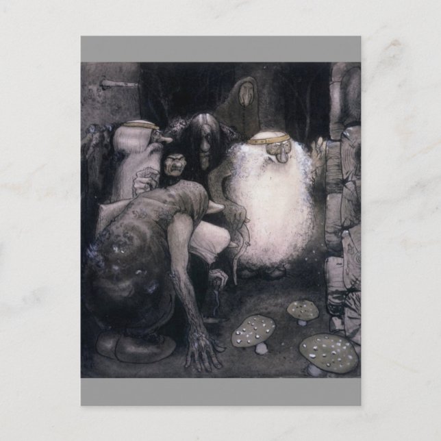 Postal Cuatro grandes trolls (Anverso)