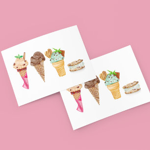 Postal Cuatro Helados Personalizados