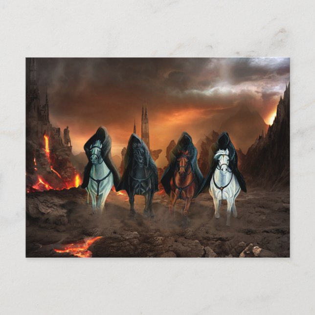 Postal Cuatro Jinetes Del Apocalipsis (Anverso)