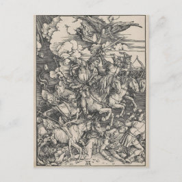 Postal Cuatro jinetes del Apocalipsis de Durer