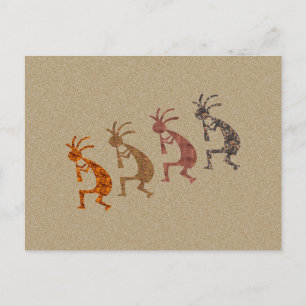 Postal Cuatro Kokopelli