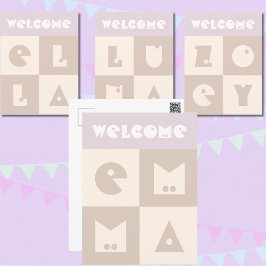 Postal Cuatro letras de felicitación por el nombre del be