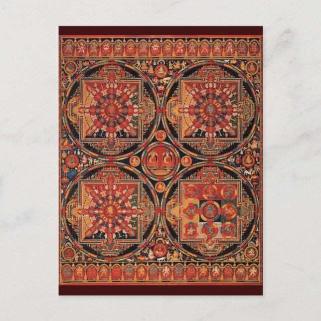 Postal Cuatro Mandalas (Anverso)