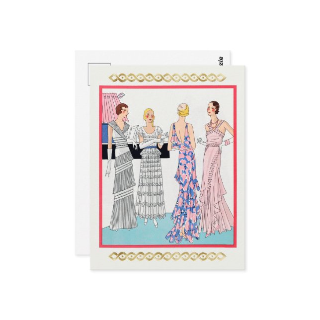 Postal Cuatro mujeres de Dupouy-Magnin (Anverso/Reverso In Situ)