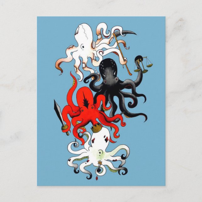 Postal Cuatro octopis del apocalipsis (Anverso)