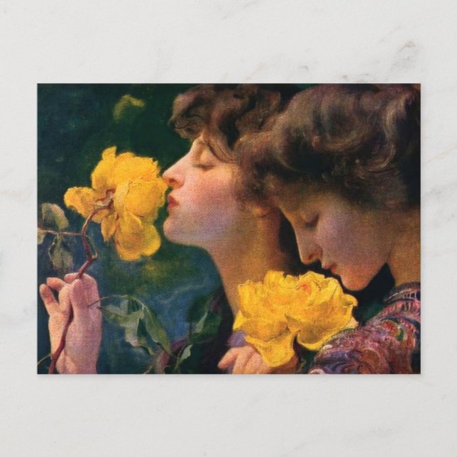 Postal Cuatro Rosas de Franz Dvorak (Anverso)