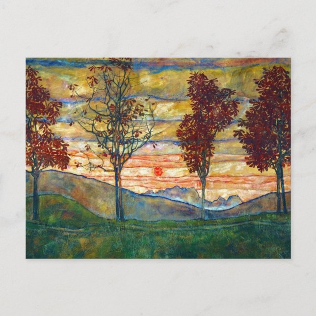 Postal Cuatro Tress Egon Schiele (Anverso)