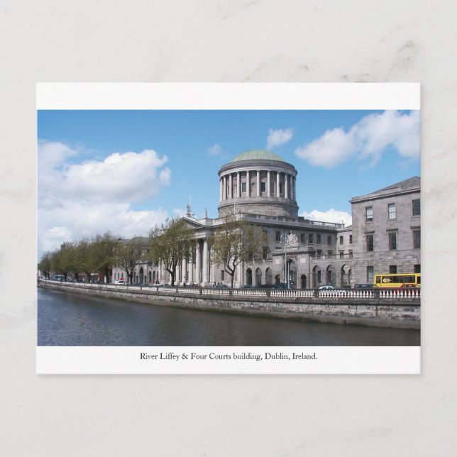 Postal Cuatro tribunales, River Liffey, Dublin city Irela (Anverso)