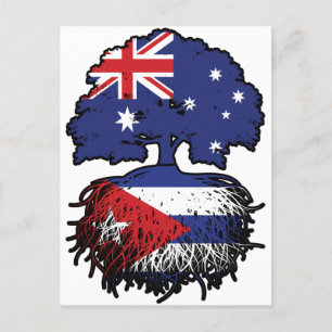 Postal Cuba Bandera de raíces cubanas australianas