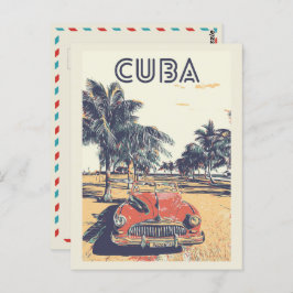 Postal Cuba, Caribe, típico coche vintage Postcard