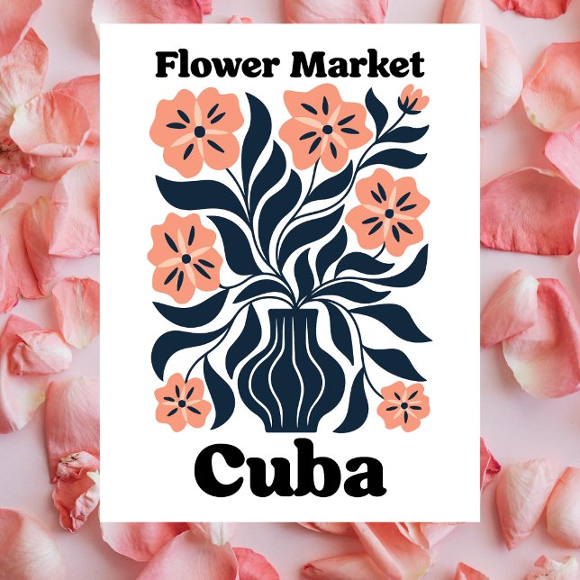 Postal Cuba Flower Market Potted Blossom & Dark Foliage (Cuba Flower Market Potted Blossom & Dark Foliage Postcard)