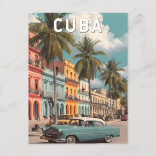 Postal Cuba Ilustracion Viaje de arte