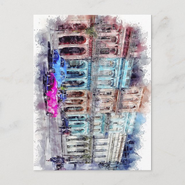 Postal Cuba La Habana El Viejo Coche Cubano Playa del Car (Anverso)