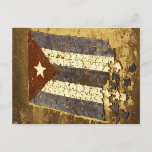 Postal CUBA, La Habana. Rompecabezas en mosaico de la ban