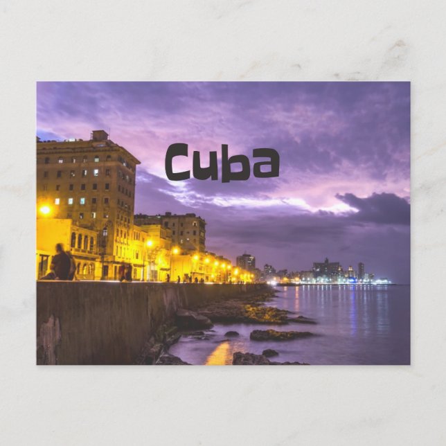 Postal Cuba: Luces de la ciudad costera de La Habana de n (Anverso)