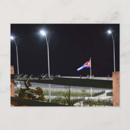 Postal Cuba Malecón, foto del muro del mar nocturno