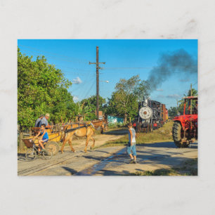 Postal Cuba: Travesía por ferrocarril.