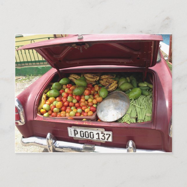 Postal Cuban fruitstal car (Anverso)