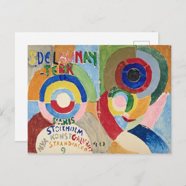 Postal Cubierta autorretrato | Sonia Delaunay-Terk | (Anverso / Reverso)