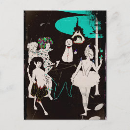 Postal Cubierta con Fauno y Ballerina