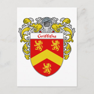 Postal Cubierta de armas de Griffiths (Mantled)