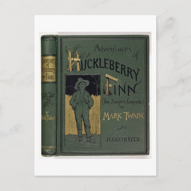 Postal Cubierta de "aventuras de Huckleberry Finn" por la (Anverso)