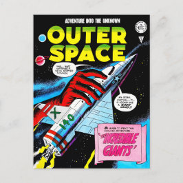 Postal Cubierta de cómics de Retro Sci-Fi Adventure Space