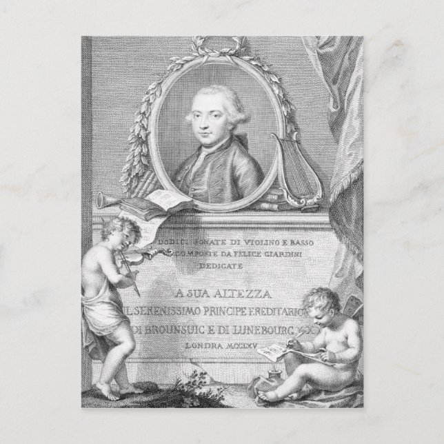 Postal Cubierta de la hoja con un retrato de Felice Giard (Anverso)