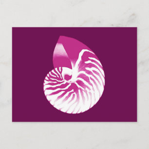 Postal Cubierta de Nautilus - berenjena morada y blanca