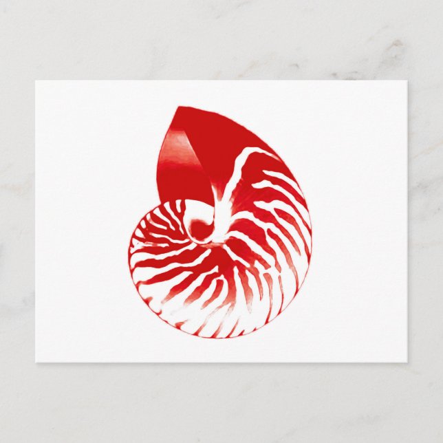 Postal Cubierta de Nautilus - rojo oscuro y blanco (Anverso)