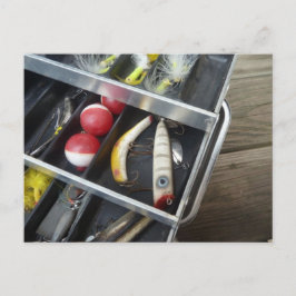 Postal Cubierta de pesca en cubierta de madera